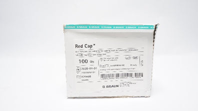 Braun R2000B Red Cap Dual Function Luer Lock Plug - Box of 100